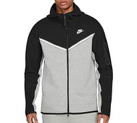 NIKE CU4489-016 M NSW TCH FLC Hoodie FZ WR Sweatshirt Men's Black/DK Gray Heather/White XL