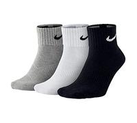 Nike - Cushion Quarter Chaussettes - Mixte adulte - lot de 3 - Multicolore (Grey Heather/Blanc/Noir) - 38-42 EU (5-8 UK)