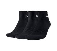 Nike Cushion Quarter Pack de 3 paires de chaussettes trois-quarts pour homme, Homme, Chaussettes, SX4703, Noir (noir/blanc), 38-42