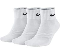 Nike Cushion Quarter Pack de 3 paires de chaussettes trois-quarts pour homme, Adulte (unisexe), SX4703-101, Blanc., 34-38