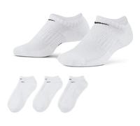 Nike Chaussettes Everyday Cushioned - Invisibles rembourrées, 3 paires, blanc, 38-42 Unisexe