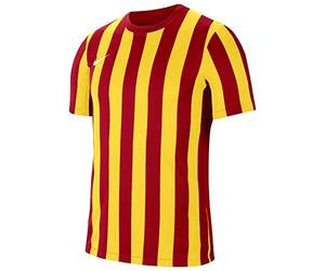 NIKE CW3813-657 Men's Striped Short-Sleeve Soccer Jersey Sweatshirt Homme Red/Yellow Taille 2XL
