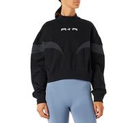 Nike DD5433 W NSW AIR FLC Mock LS Top Sweatshirt Women's Black/DK Smoke Grey/(White) L