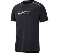 Nike DF Miler Shortsleeve Flash NV T-Shirt Homme Black/Reflective Silv FR : S (Taille Fabricant : S)