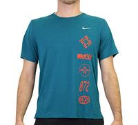 Nike DF Miler Top WR Gx T-Shirt Homme, Geode Teal/Team Orange/Reflect, FR : M (Taille Fabricant : M)