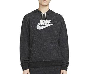 NIKE DM6388-010 W NSW Gym VNTG GFX Easy PO HD Sweatshirt Femme Noir Blanc Taille M