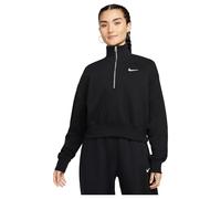 NIKE DQ5767-010 W NSW PHNX FLC QZ Crop Sweatshirt Women's Black/sail 2XS