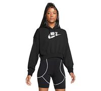 NIKE DQ5850-010 W NSW Club FLC GX Crop HDY Sweatshirt Femme Noir Blanc Taille XL-S
