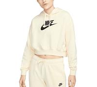 NIKE DQ5850-113 W NSW Club FLC GX Crop HDY Sweatshirt Femme Lait De Coco Et Noir Taille S