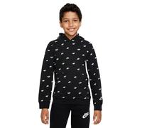 Nike DQ9110-010 B NSW PO HD Club FLC FT AOP Sweatshirt Boy's Black/White/White Taille S