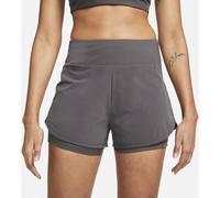 Nike Dri-Fit Bliss 2-In-1 Shorts Womens Cendre Moyenne/Reflet L Female