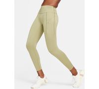 Nike Dri-Fit Go Women's Firm-Support Mid-Rise 7/8 Leggings With Pockets Olive/Noir 12 (M) Female