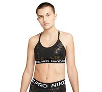 Nike Dri Fit Indy Strpy Sparkle Soutien-Gorge, Noir/Noir/Gris fumé foncé, M Femme