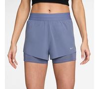 Nike Dri-Fit Swift Womens Mid-Rise 3 2-In-1 Shorts Monde Indigo 10 (S) Female