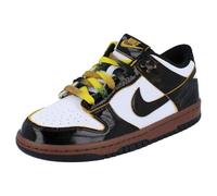 Nike Dunk Low SE Chaussures pour enfants (blanc/noir/marron faune/citron vif), White Bright Citron Black 100, 6.5 Big Kid