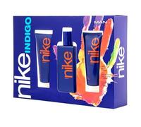 NIKE - Eau de Cologne Indigo 100 ml + Gel Bain 75 ml + Après-Rasage 75 ml, Coffret Homme, Eau de Toilette Naturelle et Masculine, Arôme Boisé Fruité, Parfum Jeune, Captivant et Longue Durée