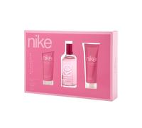 NIKE - Eau de Cologne Trendy Pink 100 ml + Gel Bain 75 ml + Crème Corps 75 ml, Coffret Femme, Eau de Toilette Naturelle et Féminine, Arôme Floral, Parfum Frais, Jeune et Longue Durée