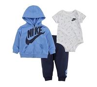 Nike Kids Just Do It Toss Short Sleeve Set 3 Units Bleu 0-3 Months Garçons,Filles