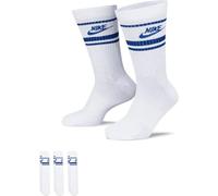 Nike Essential Crew Socks Lot de 3 paires de chaussettes, Blanc/bleu, 39-42