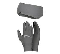 Nike Essential Running Set Stirnband + Gants De Running Femmes - Gris , Argent, Taille XS/S