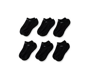 NIKE Everyday Cushion No Show Socks, Black/White, X-Large