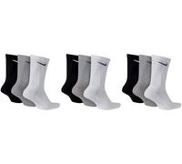 Nike Everyday Cushioned Crew Socks SX7664 Lot de 15 paires de chaussettes d'entraînement unisexes Gris/blanc/noir Taille : 46-50