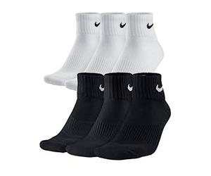 Nike Everyday Cushioned Lot de 6 paires de chaussettes d'entraînement, mi-mollets, pour homme, - 100 blanc.