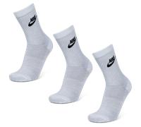 Nike Everyday Essential Crew 3 Pack Unisexe - Chaussettes, Blanc - Taille 38 - 42 White 38 - 42