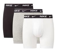 Nike Everyday Lot de 3 Boxers en Coton Stretch pour Homme - Blanc/Gris chiné/Noir - Taille S