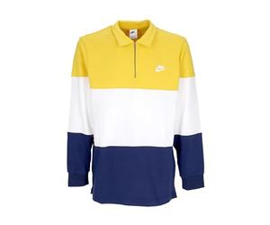 Nike FB7797-709 M NK Club+ Knit LS Top CB Sweatshirt Homme Vivid Sulfur/White/Midnight Navy/WH Taille S