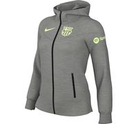 Nike FC Barcelona Top FCB W NSW TCH FLC WR Fz HDY, DK Grey Heather/Barely Volt, FN8443-065, L