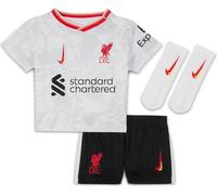 Nike Fc Liverpool 2024/25 Stadium Third Ensemble de 3 maillots de football pour bébés et tout-petits Blanc/platine/noir/rouge global, FQ2278-101, 24-36