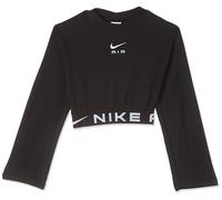 Nike FD2966-010 G NSW AIR LS Top Mixed MTRL Sweatshirt Girl's Black/White Taille S