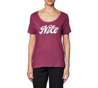 NIKE FD2986-653 W NK DF Tee Script T-Shirt Femme Rosewood/Pure Platinum/HTR/White Taille M