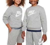 NIKE FD2992-063 K NSW Club FLC Crew LS HBR Sweatshirt Unisex DK Grey Heather/White Taille S