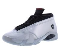 Nike Femme 14 Retro Low Basket, Metallic Silver Fire Red Wolf Grey Black, 38.5 EU