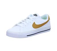 Nike Femme Court Legacy Next Nature Sneaker, White/Gold Suede-Volt-Black, 37.5 EU