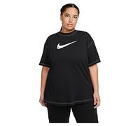 Nike Femme Swoosh T shirt, Black/Black/White/White, M EU