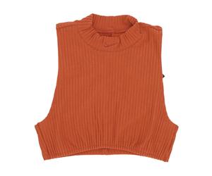 Nike, Femme, Tops, Brun, Taille: 36 FR Sportswear Chill Knit Rib Crop Tank