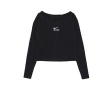 Nike, Femme, Tops, Noir, Taille: 40 FR Manches Longues Air Logo Tee Noir/Blanc