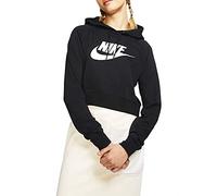 Nike Femme W Nsw Essntl Flc Gx Crop Hoodiey Veste, Black/White, S EU