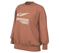 Nike Femme W NSW FLC Crew Gls Top, Terra Blush/Lt Orewood BRN, L EU
