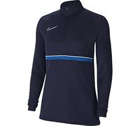 Nike Femme Women's Academy 21 Drill Top, Obsidian/White/Royal Blue/White, XL EU