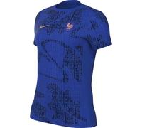 NIKE FFF Academy Pro Haut De Foot D'Avant-Match À Manches Courtes Dri-Fit pour Femme, Lyon Blue/Bright Blue/Lt Madder Root, FZ9732-438, XS