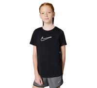 Nike Fille G NK DF One STD Top Hbr Shirt, Black/White, 12-13 Ans EU