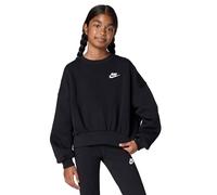 Nike Fille G NSW Club FLC Bxy CRW Lbr Top, Black/White, 12-13 Ans EU