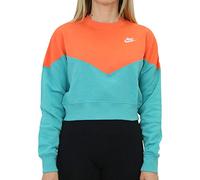 Nike Fleece Crew Heritage Femme, Cabana/Turf Orange/White, FR : L (Taille Fabricant : L)