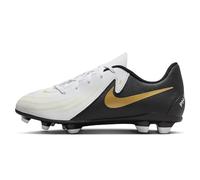 Nike Football Soccer Shoe Jr Phantom Gx II Club FG/MG, White/Black-MTLC Gold Coin, FJ2600-100, 34 EU (2.5Y US)