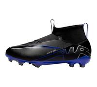 Nike Jr Zoom Superfly 9 Acad FG/MG Football Soccer Shoe, Black/Chrome-Hyper Royal, 38 EU