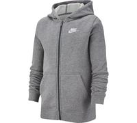 Sweat à capuche et zip Nike Sportswear Club Fleece pour ado Dark Grey Heather/Base Grey/Blanc L